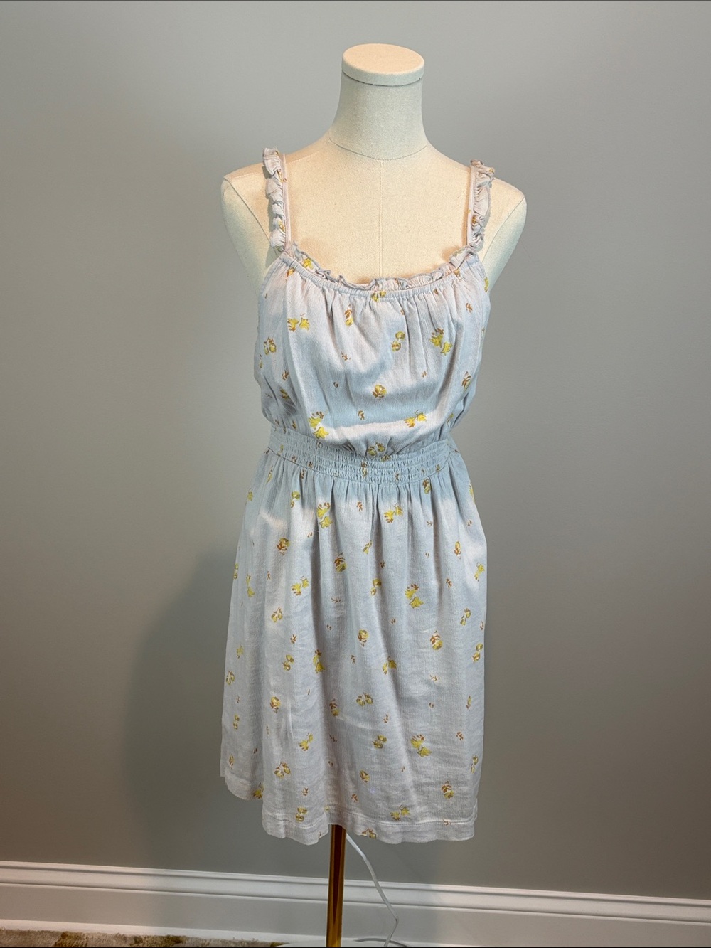 Abound Pastel Blue Sundress with Yellow Floral Accents